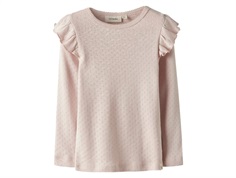 Lil Atelier bluse peach whip med hulmønster